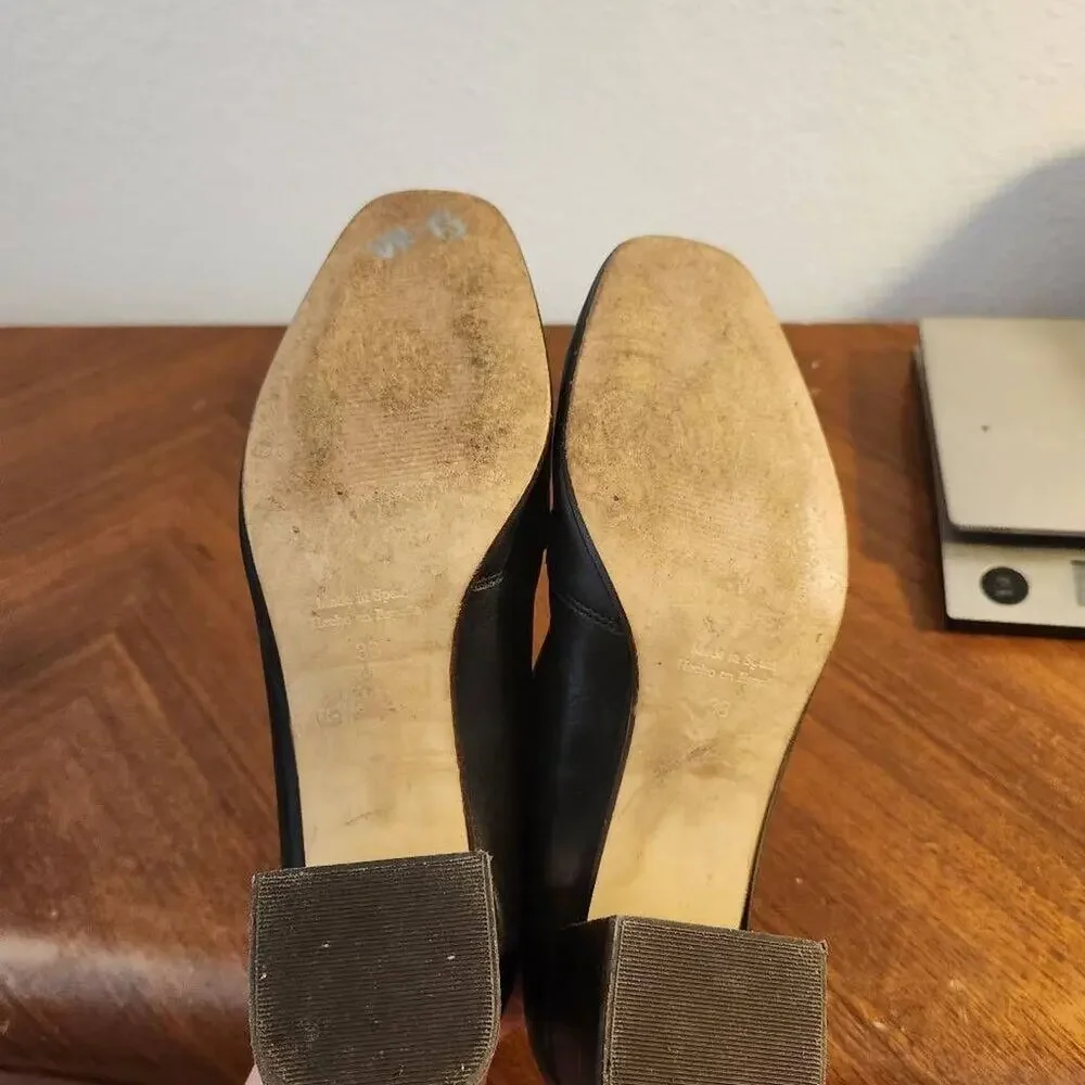 Anthropologie Black Chain Loafers Size 7.5